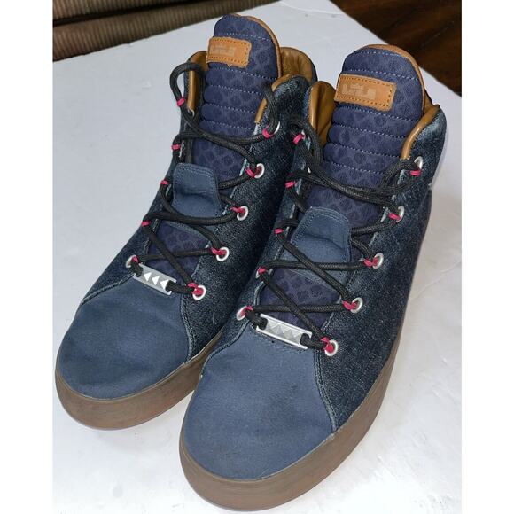 Nike Lebron James Sneakers Mens 11 Blue Fireberry Denim Lace Up‎ 716424-400 - Picture 1 of 9